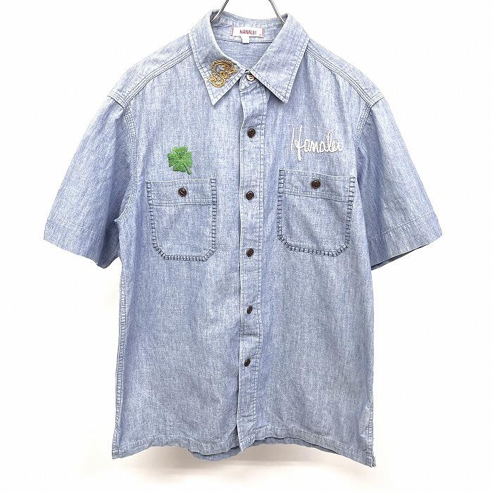HANALEI ハナレイ ローズバッド ROSE BUD シャツ 半袖 両面刺繍 