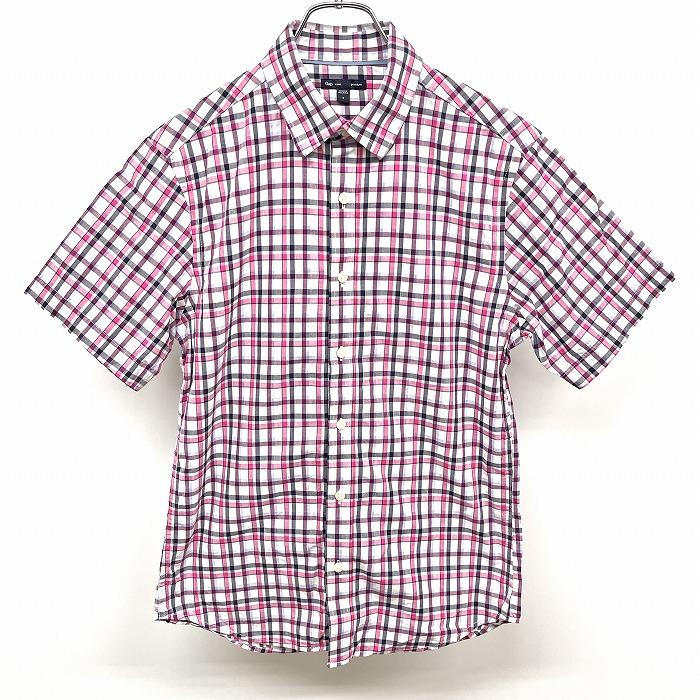 OLD GAP【リネン レーヨン チェック BD 半袖 シャツ】M ギャップ 古着 90年代 ギャップ GAP オールドギャップ 半袖 チェック