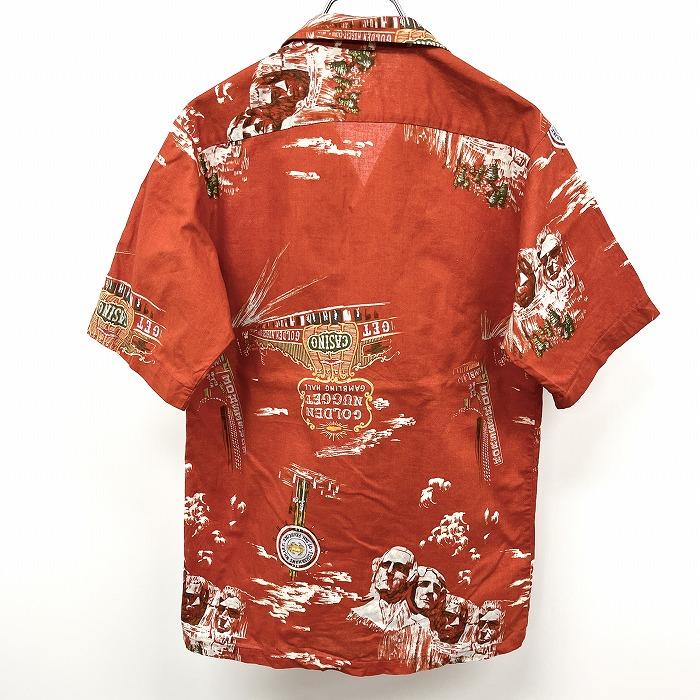 Sapporo Otani レッド　半袖 オープンカラー シャツ 半袖 イラスト CASINO カジノ 胸ポケット