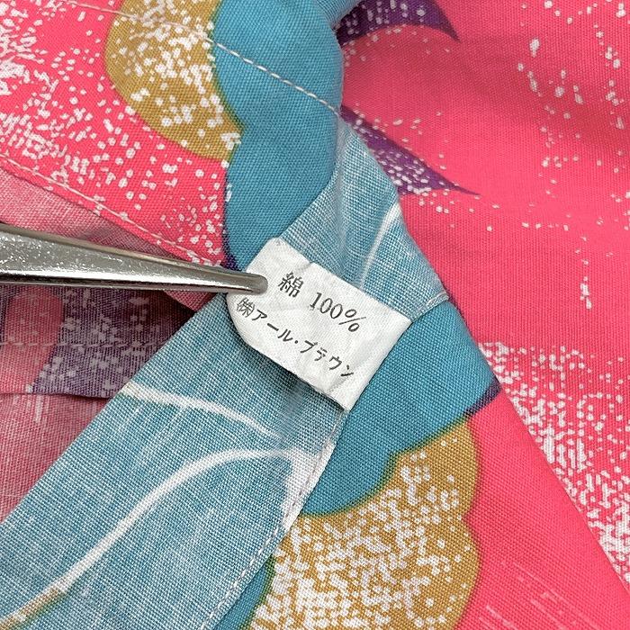 Relloy's SHIRT シャツ 半袖 ピンク 花柄 ボタンダウン 胸ポケット 綿