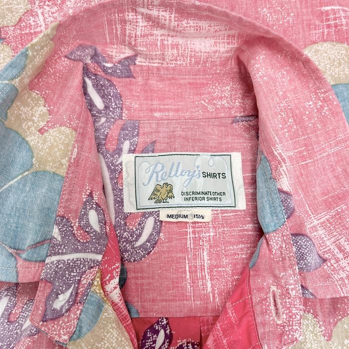 Relloy's SHIRT シャツ 半袖 ピンク 花柄 ボタンダウン 胸ポケット 綿