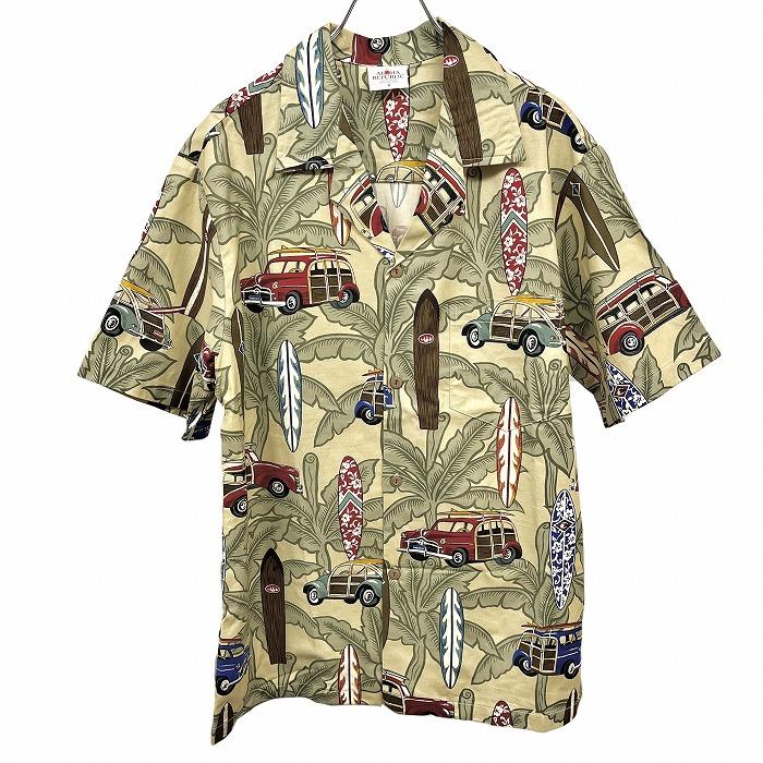 ALOHA REPUBLIC オープンカラーシャツ アロハ柄 車 サーフボード