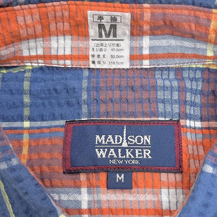 マディソンウォーカー MADISON WALKER クレープシャツ チェック 半袖 
