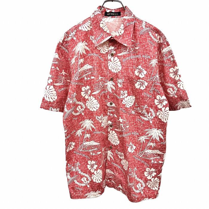 マクベル MCBELL シャツ アロハ柄 花 ヤシの木 ウクレレ サーファー
