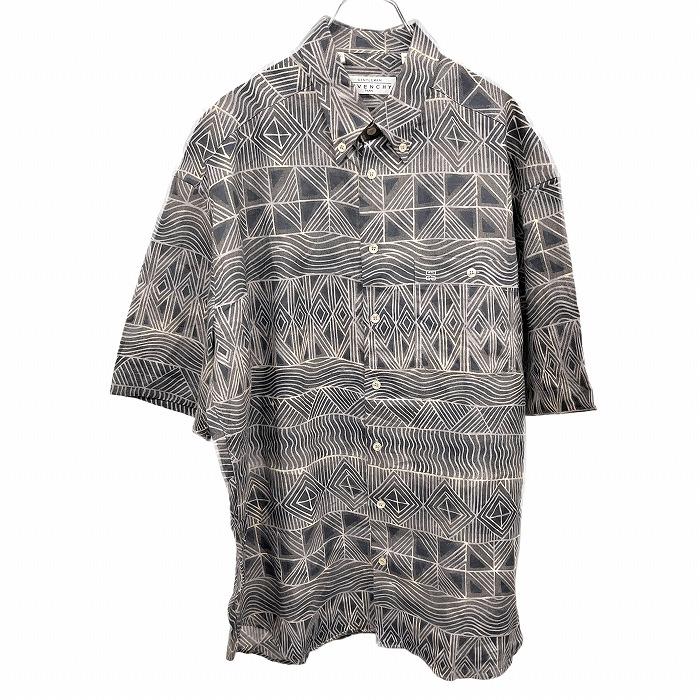 ジバンシィ-GIVENCHY-シャツ GIVENCHY（ジバンシィ） シャツ 総柄 幾何学柄 ボタンダウン 半袖 胸