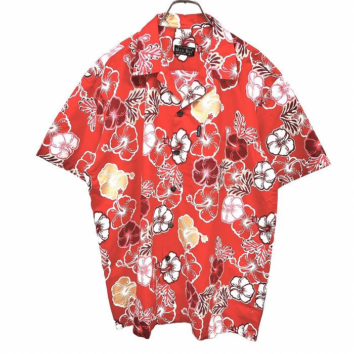 マックスボーイ MAX BOY オープンカラーシャツ 開襟 アロハ柄 花