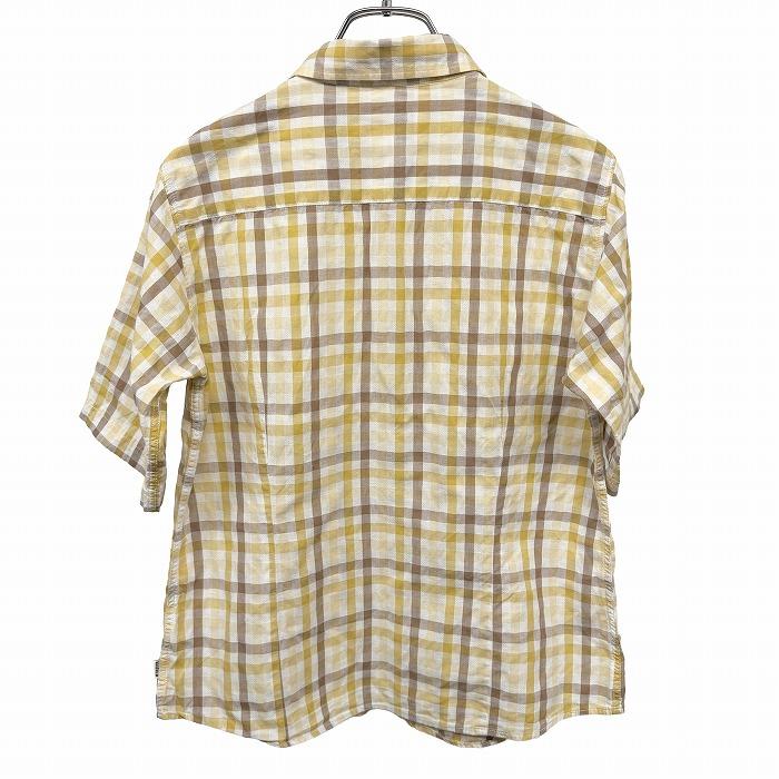 マックレガー McGREGOR シャツ チェック 半袖〜5分袖 ポケット無し 古着 M イエローベージュ系 ベージュ系×茶系×白系 レディース | McGREGOR | 01