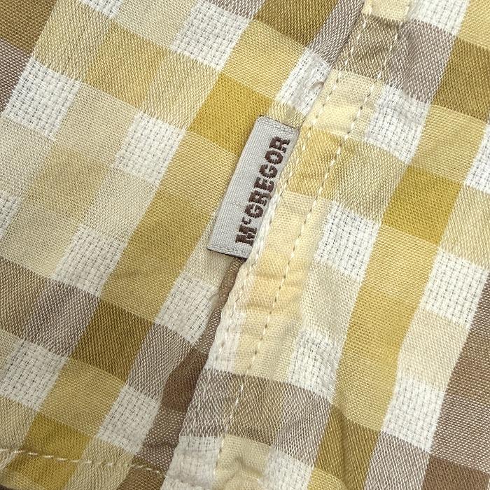 マックレガー McGREGOR シャツ チェック 半袖〜5分袖 ポケット無し 古着 M イエローベージュ系 ベージュ系×茶系×白系 レディース | McGREGOR | 04