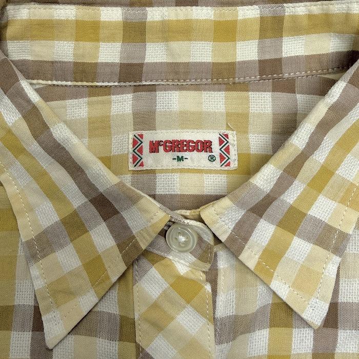 マックレガー McGREGOR シャツ チェック 半袖〜5分袖 ポケット無し 古着 M イエローベージュ系 ベージュ系×茶系×白系 レディース | McGREGOR | 05