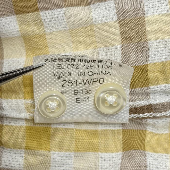 マックレガー McGREGOR シャツ チェック 半袖〜5分袖 ポケット無し 古着 M イエローベージュ系 ベージュ系×茶系×白系 レディース | McGREGOR | 06