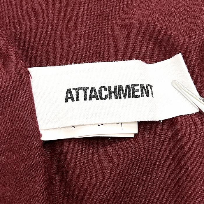 ATTACHMENT アタッチメント 2 メンズ 男性 レイヤードTシャツ カットオフ 重ね着 無地 Uネック 7分袖 日本製 綿100% ボルドー×レッド 赤系 | ATTACHMENT | 06