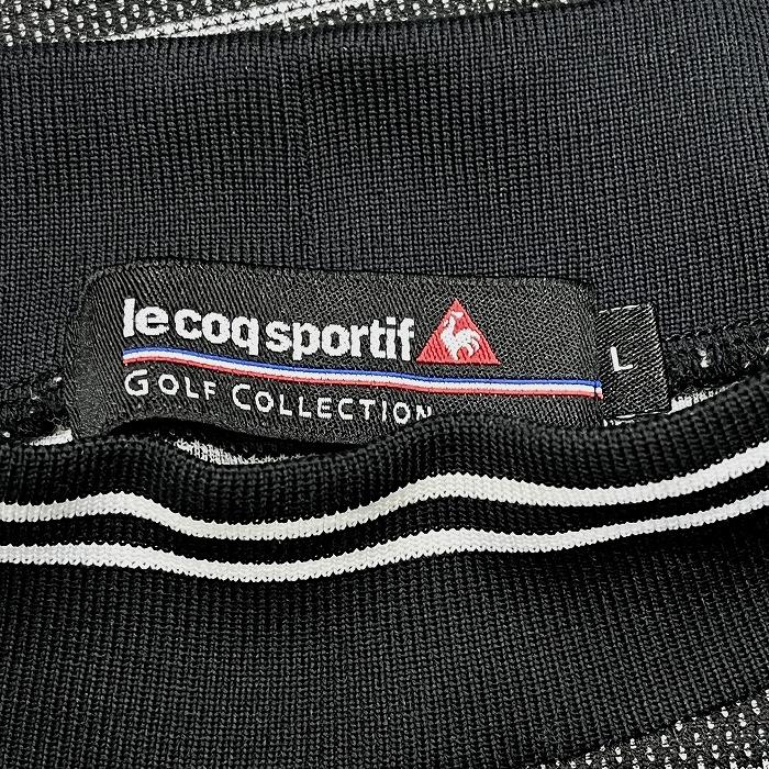 le coq sportif GOLF COLLECTION ゴルフ モックネックTシャツ ボーダー ロゴ刺繍 長袖 ポリ×毛 L ブラック×グレー×ホワイト 黒 メンズ | le coq sportif | 03