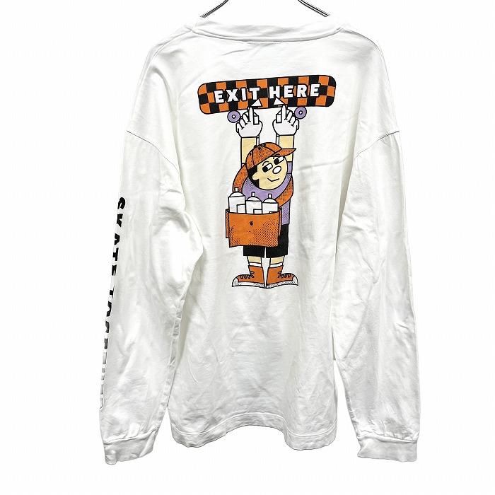 ZARA ザラ Tシャツ イラスト スケートボード スケーター 長袖 『SKATE