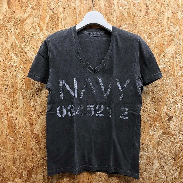 Nano Universe ナノユニバース Sサイズ メンズ Tシャツ Vネック 英字 プリント Navy 2 ボックスカット 半袖 チャコールグレー Ts Undo Rowa ヤフー店 通販 Yahoo ショッピング