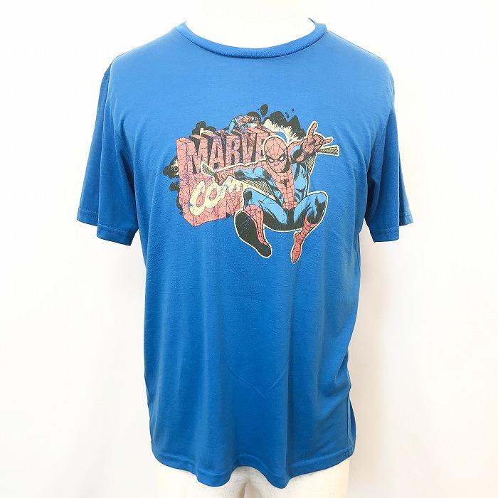 Gu Marvel ジーユー マーベル L メンズ 半袖tシャツ カットソー アメコミ スパイダーマン コラボ プリント 丸首 服 ポリ100 ブルー 青 Ts Undo Rowa ヤフー店 通販 Yahoo ショッピング