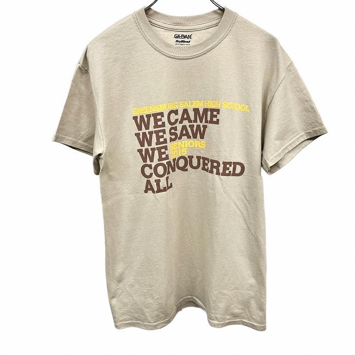 GILDAN ギルダン Tシャツ 輸入古着 英字 文字 両面プリント 半袖 