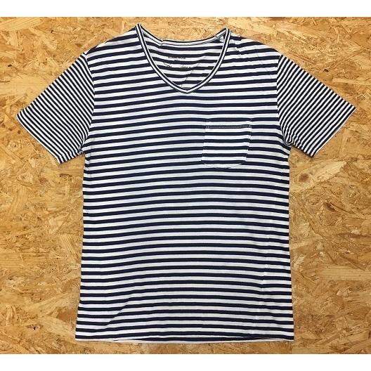 Global Work グローバルワーク Sサイズ メンズ Tシャツ 薄手 Vネック マリンボーダー ポケt 半袖 スーピマコットン 綿100 白 青 Ts Undo Rowa ヤフー店 通販 Yahoo ショッピング