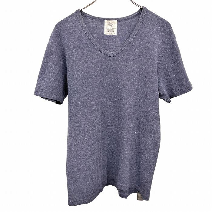 United Arrows Beauty Youth ユナイテッドアローズ Mサイズ メンズ Tシャツ Vネック 無地 半袖 カットソー 綿100 ヘザーネイビー 杢紺 Ts Undo Rowa ヤフー店 通販 Yahoo ショッピング