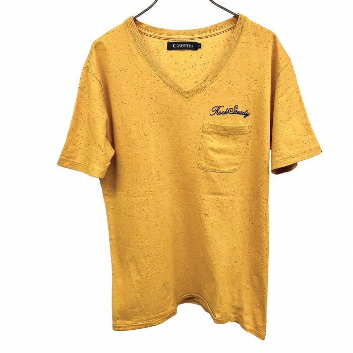 Rose Bud Couples ローズバッド カップルズ Sサイズ メンズ Tシャツ ネップ Vネック ワンポイント刺繍 半袖 綿 ポリ マスタード 黄色系 Ts022 Undo Rowa ヤフー店 通販 Yahoo ショッピング