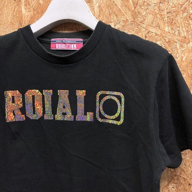 ロイヤル ROIAL Lサイズ レディース Tシャツ 両面スパンコールロゴ 