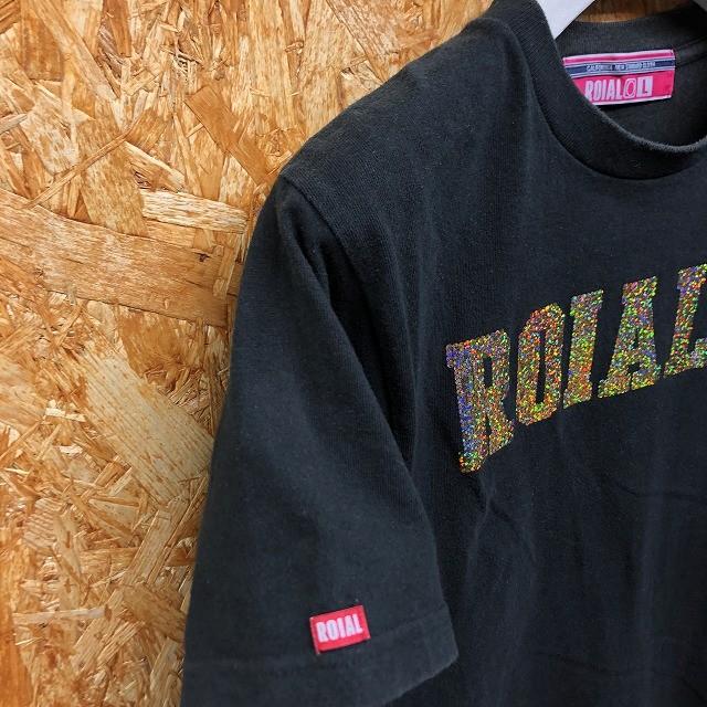 ロイヤル ROIAL Lサイズ レディース Tシャツ 両面スパンコールロゴ  