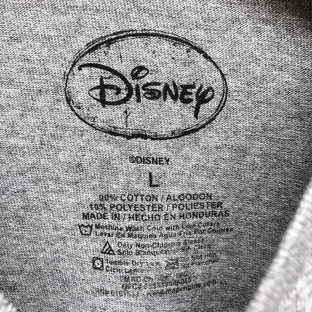 DISNEY ディズニー L メンズ インポート古着 Tシャツ クリスマスのミッキーマウス プリント 丸首 カットソー 半袖 綿×ポリ ヘザーグレー｜undo-rowa｜02