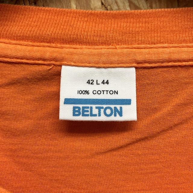 Belton ベルトン L メンズ Tシャツ Cambridge イラスト 英字 文字 プリント 丸首 クルーネック 半袖 ボックスカット 綿100 オレンジ Ts Undo Rowa ヤフー店 通販 Yahoo ショッピング