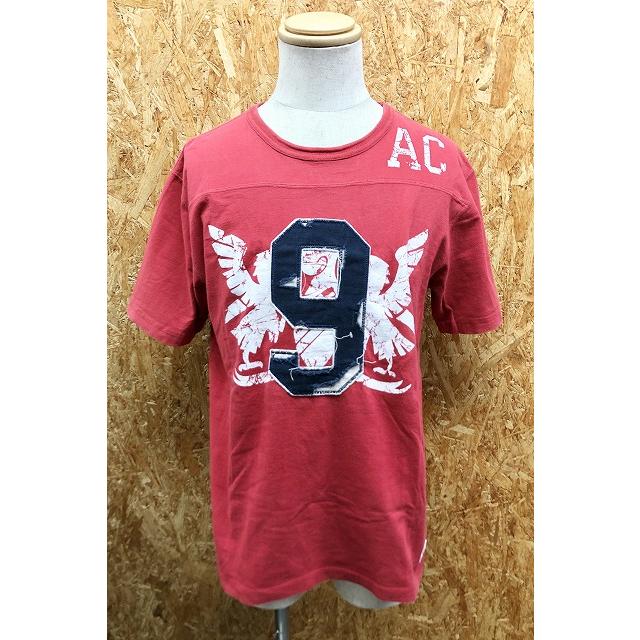 Adlife エーディライフ M メンズ フットボールシャツ Tシャツ 数字ワッペン プリント 丸首 クル ネック カットソー 半袖 綿100 赤 レッド Ts Undo Rowa ヤフー店 通販 Yahoo ショッピング