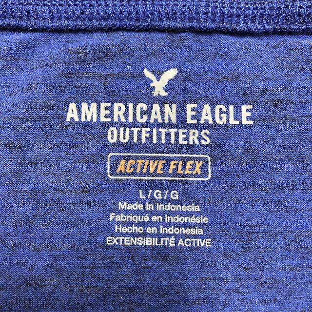 American Eagle Outfitters アメリカンイーグル L メンズ Tシャツ 切り返し生地 ボーダー 丸首 半袖 ロゴ刺繍 ヘザーカラー 紺 黄 白 Ts Undo Rowa ヤフー店 通販 Yahoo ショッピング