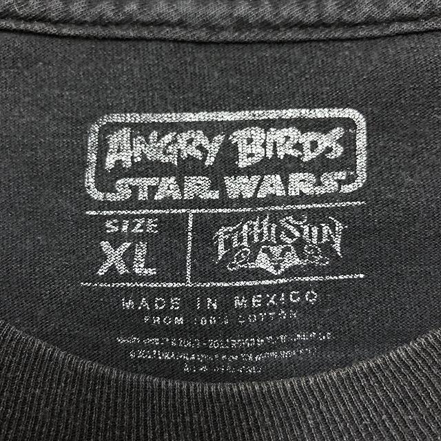 【コラボ】 ANGRY BIRDS × STARWARS アングリーバード×スターウォーズ XL メンズ インポート古着 Tシャツ ダースベイダー 半袖 黒｜undo-rowa｜09