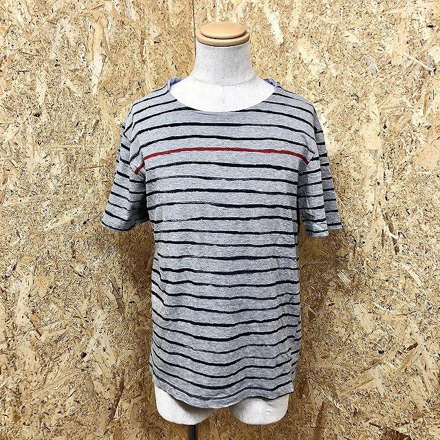 Global Work グローバルワーク L メンズ Tシャツ ペイント風ボーダーラウンドネック 半袖 カットソー 綿100 杢グレー ネイビー レッド Ts Undo Rowa ヤフー店 通販 Yahoo ショッピング