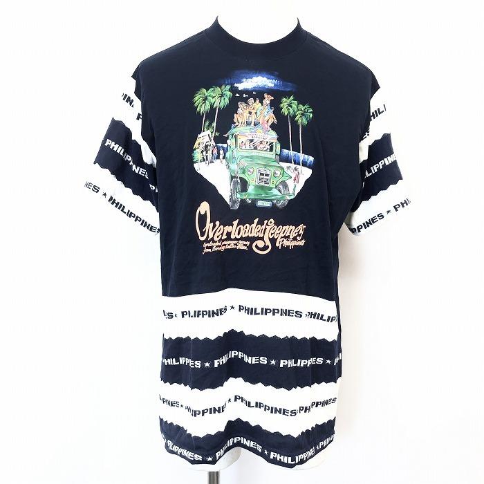 Dibuho メンズ インポート古着 Tシャツ プリント フィリピン Overloaded Jeepney Philippines 半袖 綿100 ネイビー ホワイト Ts Undo Rowa ヤフー店 通販 Yahoo ショッピング