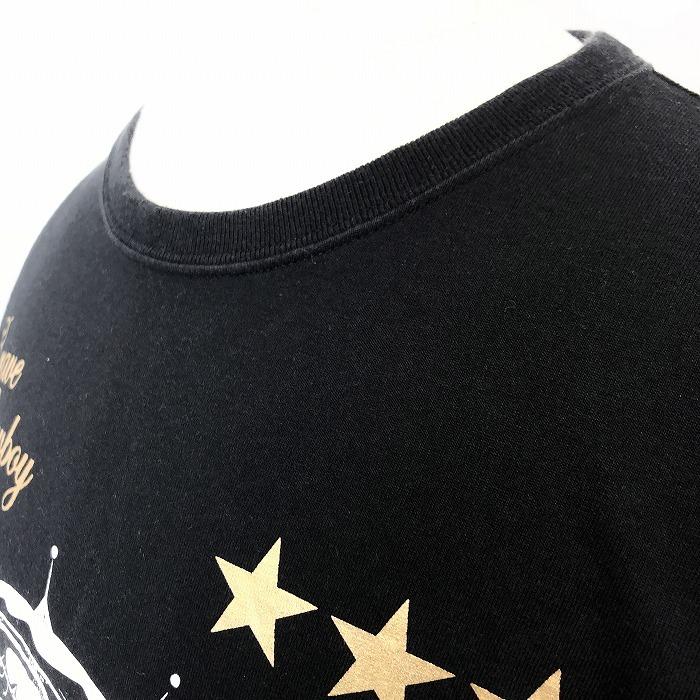 リー Lee Tシャツ スカル タトゥー風プリント 『Brave Cowboy』 Oilshock Designs オイルショックデザインズ 丸首 半袖 綿100% L 黒 メンズ | Lee | 01