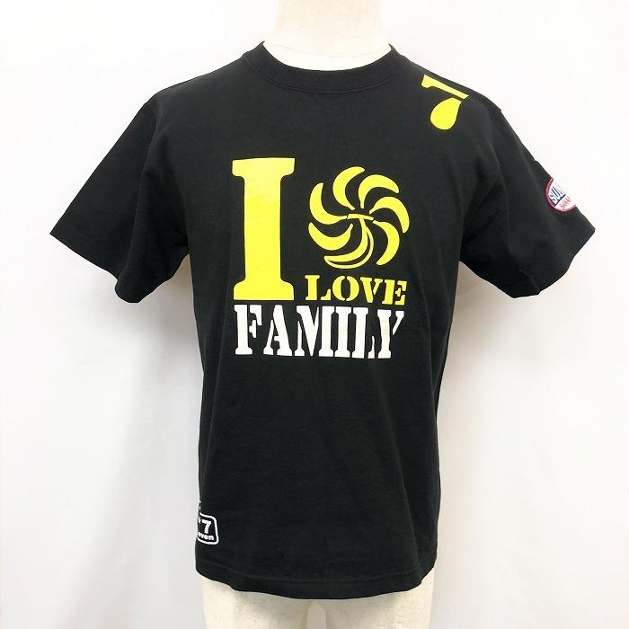 BANANA SEVEN bum バナナセブン S メンズ Tシャツ カットソー 両面ロゴプリント 丸首 クルーネック 半袖 服 綿100% コットン ブラック 黒｜undo-rowa