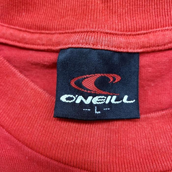 オニール O'NEILL 半袖Tシャツ カットソー トップス 両面ロゴプリント 花 英字 サーフ 丸首 服 綿100% コットン100% L レッド 赤 メンズ｜undo-rowa｜03