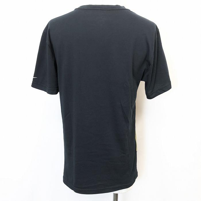 NIKE DRI FIT ナイキ ドライフィット S メンズ 半袖Tシャツ カットソー ビッグプリント 丸首 クルーネック 綿×ポリエステル ブラック 黒｜undo-rowa｜02