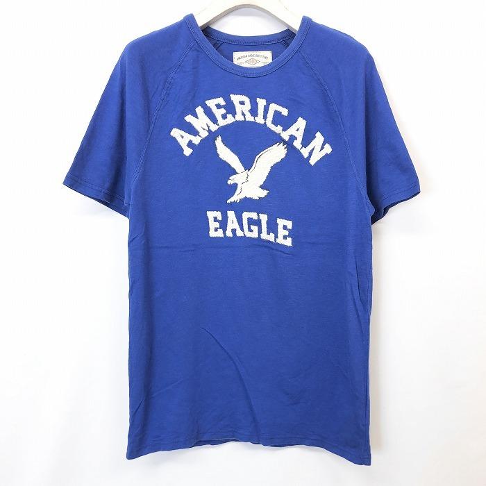 アメリカンイーグル American Eagle Tシャツ カットソー ロゴ刺繍 鳥 鷲 ワシ 丸首 ラグラン 半袖 綿100% S ヘザーブルー  杢青 メンズ 男性 :TS03918:Undo Rowa ヤフー店 通販 
