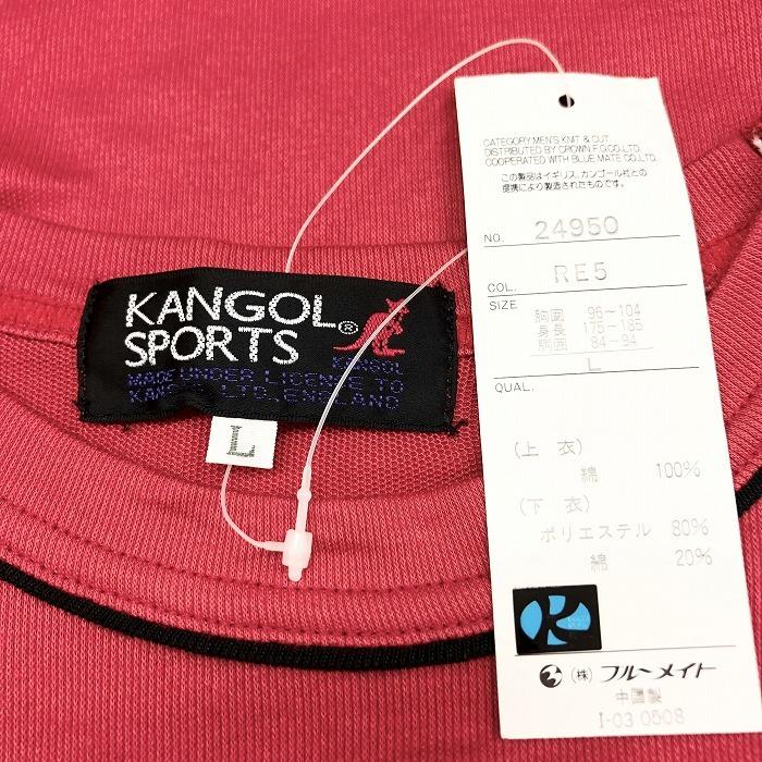 カンゴール スポーツ 【新品】KANGOL SPORTS Tシャツ カットソー ロゴプリント 丸首 クルーネック 半袖 綿100 L レッド 赤 メンズ 男性 TS03978Undo