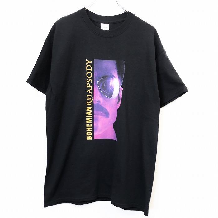 GILDAN Tシャツ ボヘミアンラプソディ BOHEMIAN RHAPSODY 映画 Queen クイーン バンド 音楽 丸首 半袖 綿100% M ブラック 黒 メンズ｜undo-rowa