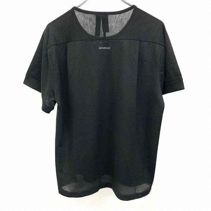 adidas メッシュシャツ M 黒 adidas アディダス スポーツシャツ プラクティスシャツ 首元と