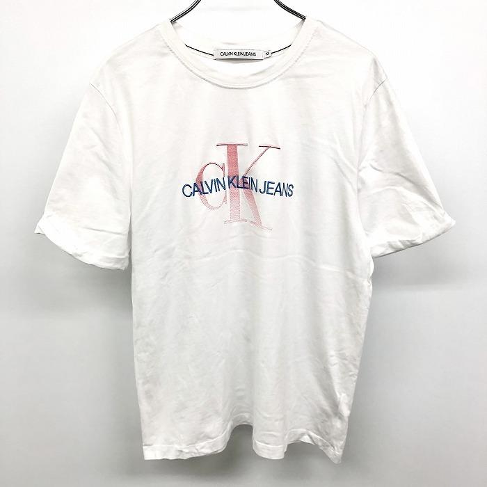 カルバンクライン  綺麗めカットソー xsサイズ Calvin Klein tシャツ モノグラム ベイビーTシャツ レディース