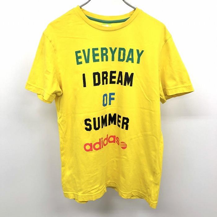 室外 adidas NEO LABEL アディダス ネオレーベル S メンズ Tシャツ カットソー 英字プリント 『EVERYDAY I DREAM  OF SUMMER』 半袖 綿100% 黄色 - marwaricollege.ac.in