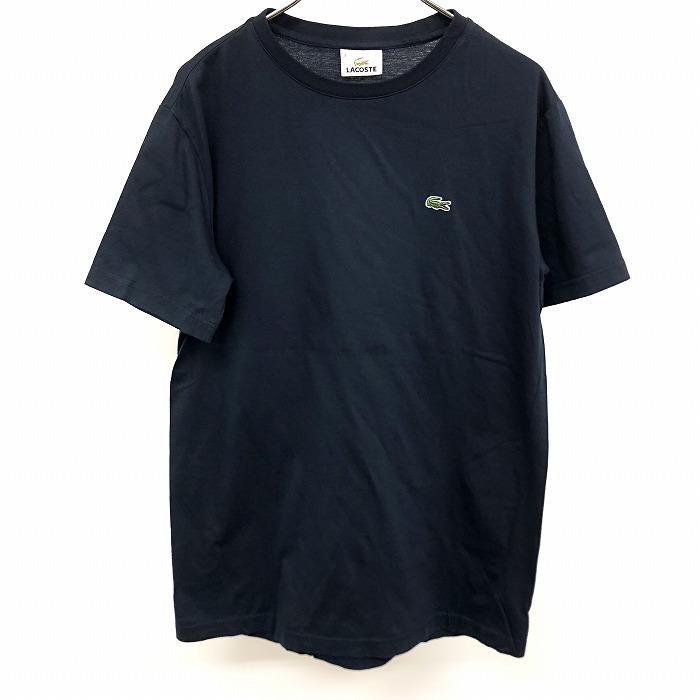 すぐ届く！◇Lacoste◇ シンプル ロゴ 半袖Tシャツ 国内発送 Lacoste】半袖 ネックロゴ Tシャツ グレー / 送料無料 (LACOSTE