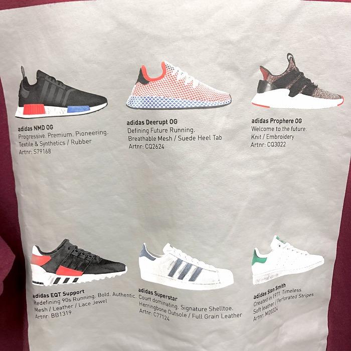 adidas アディダス TREFOIL Tシャツ 背中にスニーカープリント