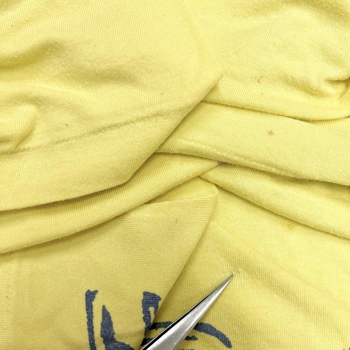 H.R.MARKET ハリウッドランチマーケット 1 メンズ Tシャツ ヤシの木と夕日 半袖 日本製 綿100% イエロー系×ネイビー×パープル 黄色系｜undo-rowa｜03