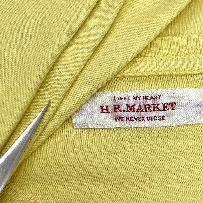 H.R.MARKET ハリウッドランチマーケット 1 メンズ Tシャツ ヤシの木と夕日 半袖 日本製 綿100% イエロー系×ネイビー×パープル 黄色系｜undo-rowa｜05