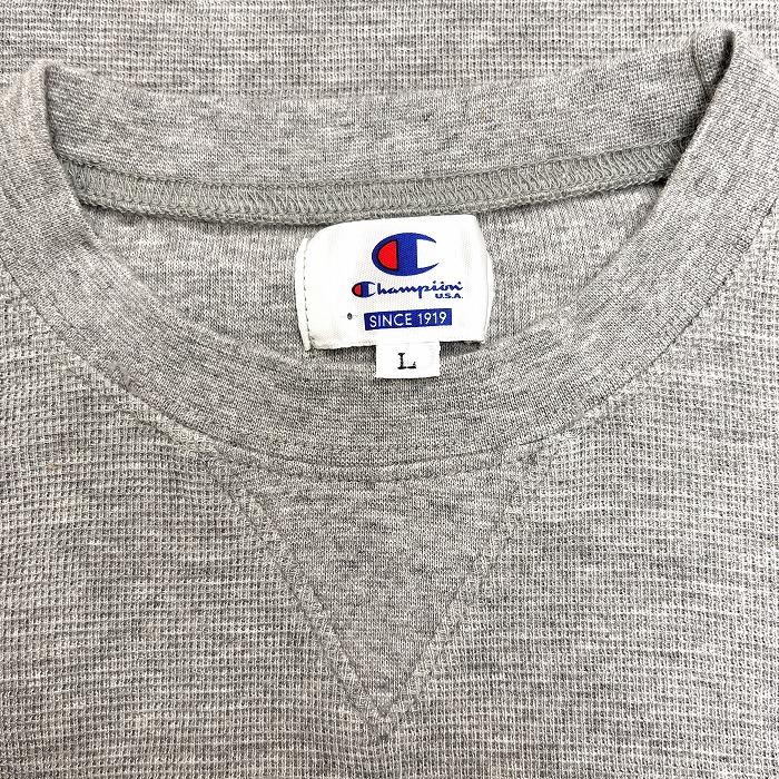 Champion（チャンピオン） ワッフル Tシャツ 半袖 Vガゼット ロゴ刺繍