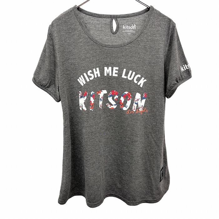 kitson Kitson Tシャツ 半袖 Aライン 花柄プリント 英字 ロゴ  