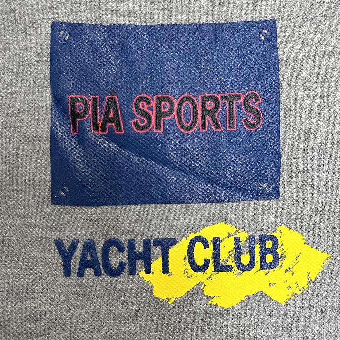 PIA SPORTS ヘンリーネックシャツ 　L ピアスポーツ PIASPORTS 鹿の子 Tシャツ ヘンリーネック ロゴ