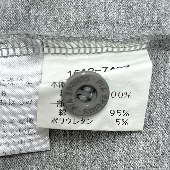 PIA SPORTS ヘンリーネックシャツ 　L ピアスポーツ PIASPORTS 鹿の子 Tシャツ ヘンリーネック ロゴ